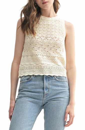 All in Favor Mixed Stitch Cotton Sweater Tank