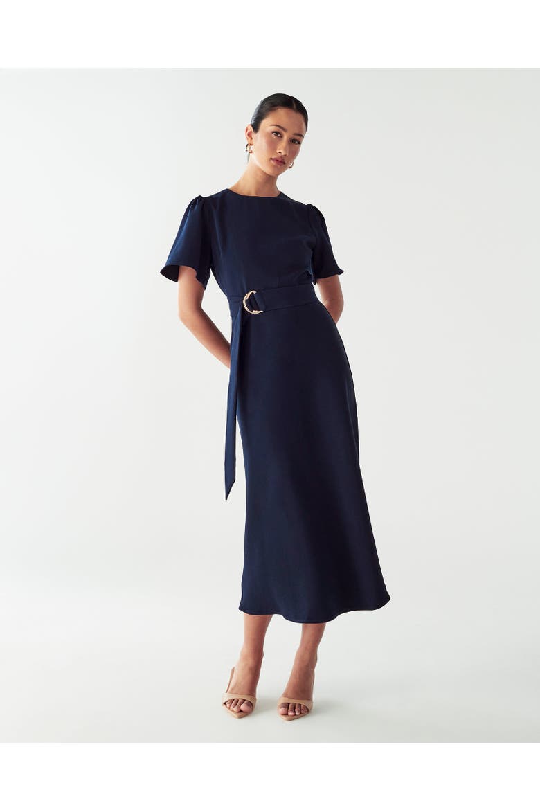 Bessi Midi Dress, Alternate, color, Navy Blue