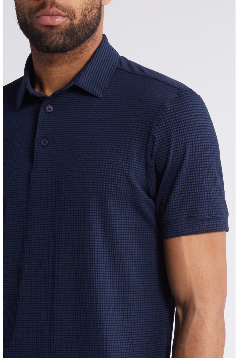 Copa Trim Fit Stripe Performance Polo, Alternate, color, NAVY SOLID