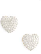 Lele Sadoughi Heart Button Stud Earrings