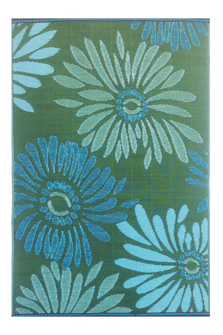 Daisy Aqua & Green, Main, color, aqua and green