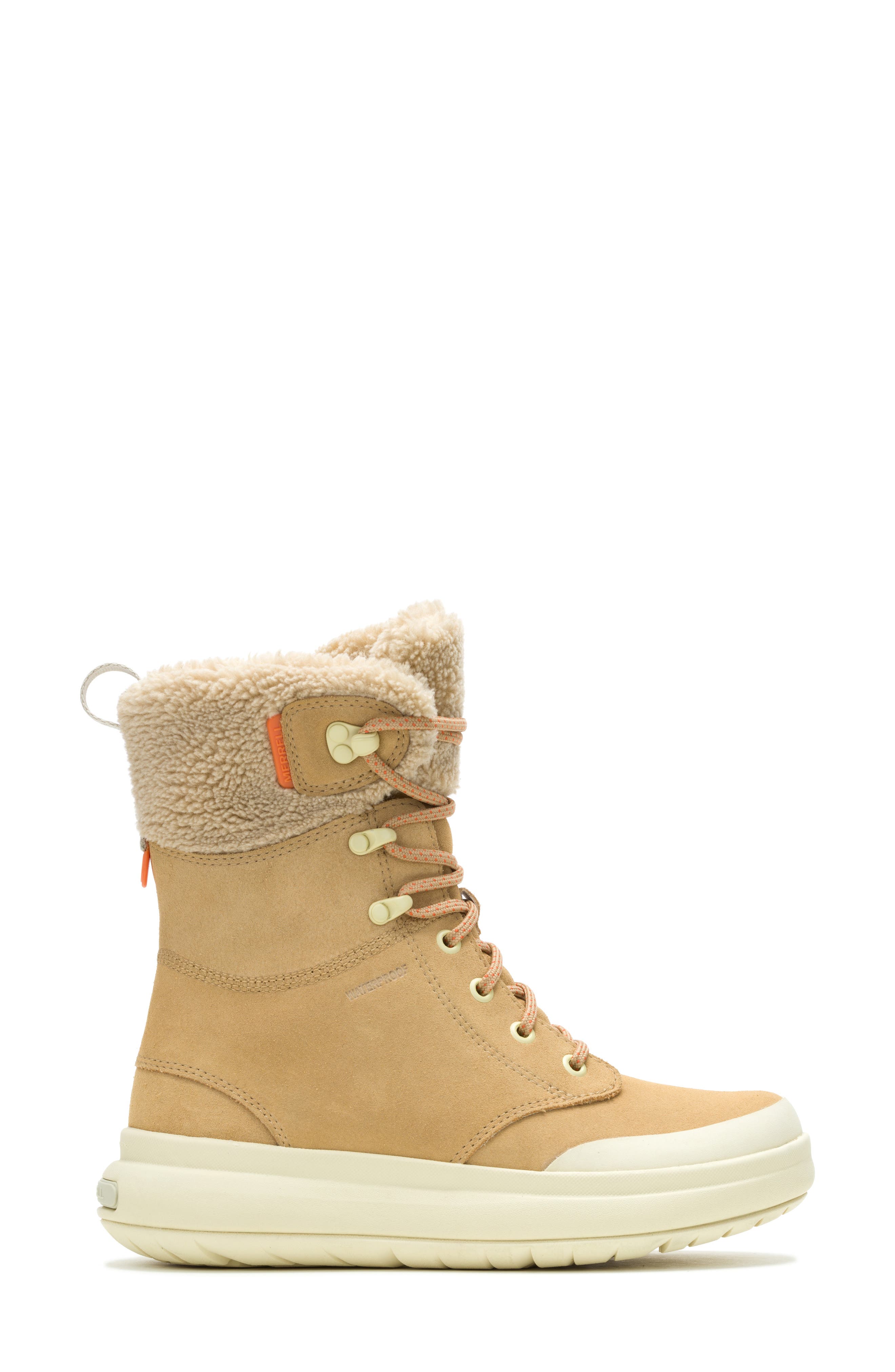 Merrell Marquette Thermo Waterproof Faux Shearling Lined Boot, Alternate, color, Tan
