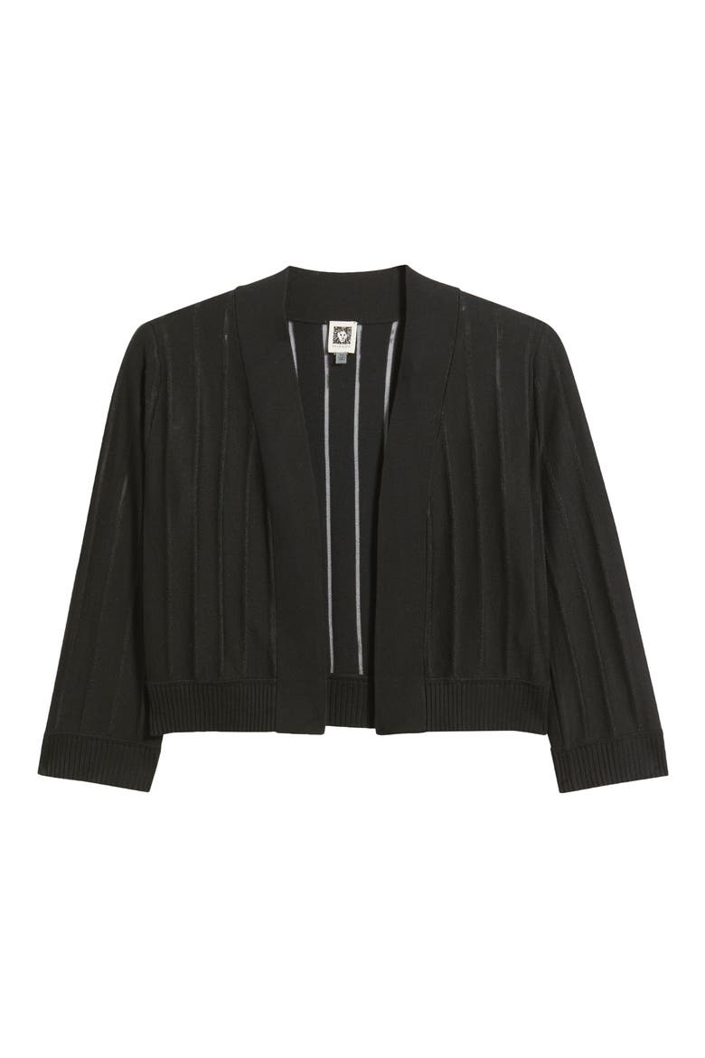 Sheer Stripe Shrug, Alternate, color, ANNE BLACK