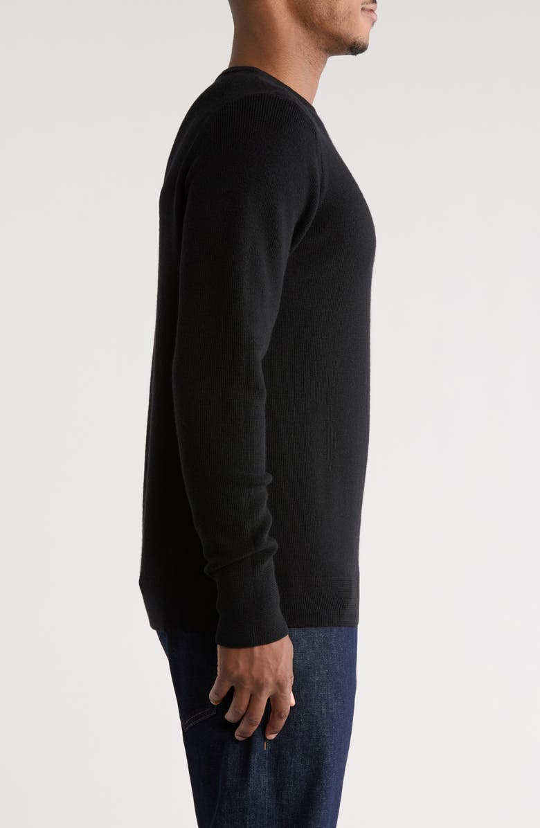 MERZ B SCHWANEN Merino Ribbed Crewneck Sweater, Alternate, color, Deep Black