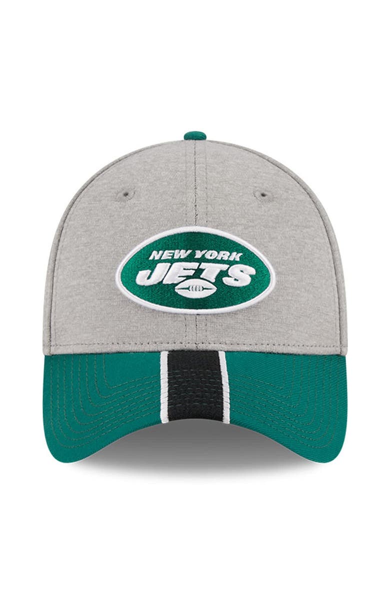 New Era Men's New Era Heather Gray/Green New York Jets Striped 39THIRTY Flex Hat, Alternate, color, Heather Gray