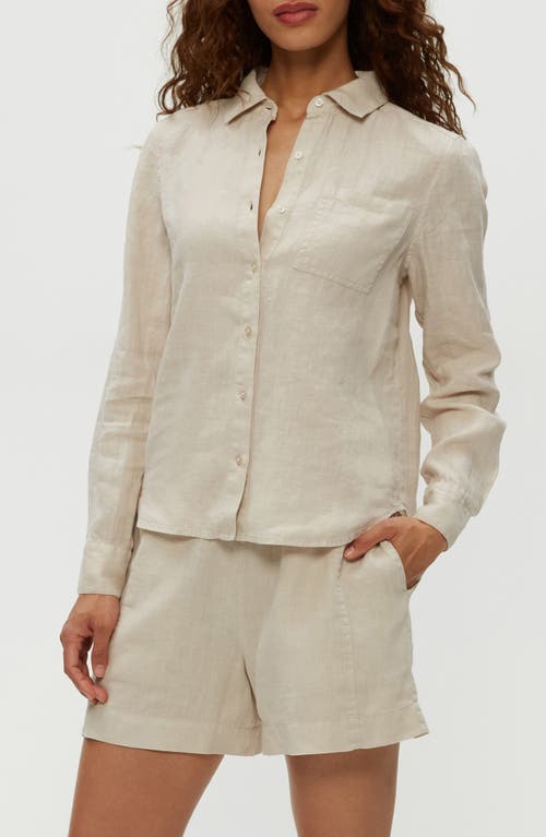 MICHAEL STARS MICHAEL STARS SPENCER LINEN BUTTON-UP SHIRT 