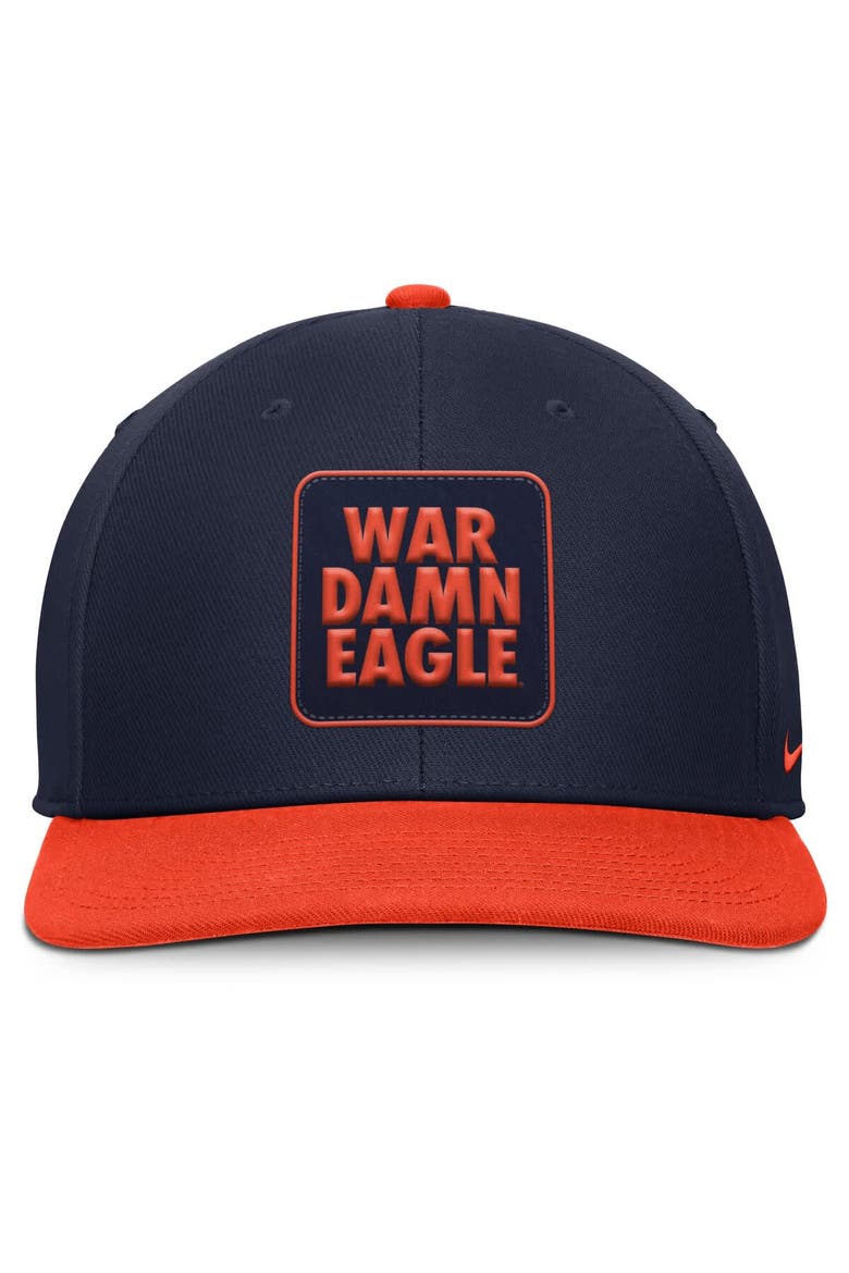 Men's Nike Navy/Orange Auburn Tigers 2025 Sideline Campus Pro Local Snapback Hat, Alternate, color, Navy