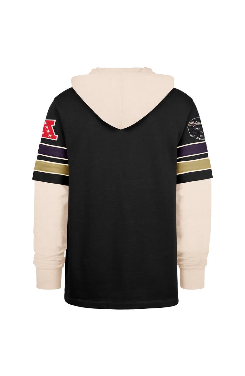 '47 Men's '47  Black Baltimore Ravens Split Zone Cornerback Duo Hoodie, Alternate, color, 