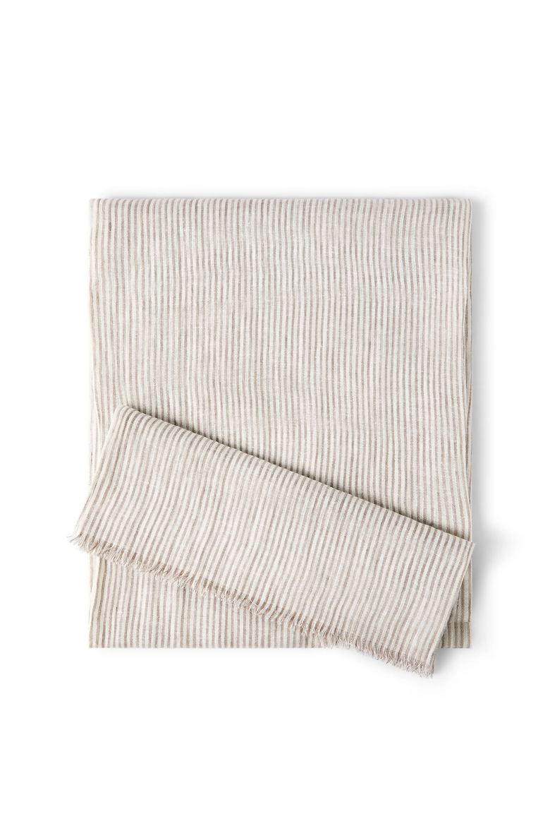 Sparkling striped linen scarf, Main, color, Panama