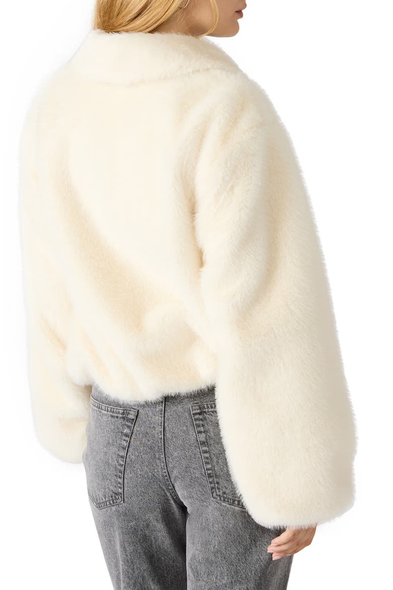 Evanie Faux Fur Coat, Alternate, color, CREAM
