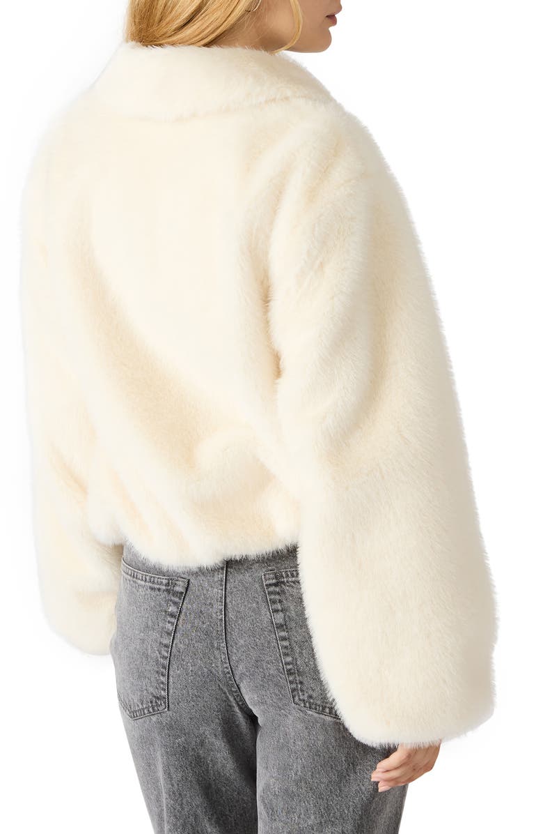 Steve Madden Evanie Faux Fur Coat, Alternate, color, Cream