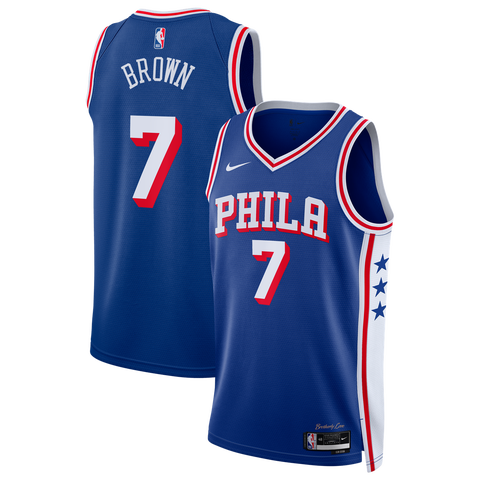 Unisex Nike Jaylen Brown Royal Philadelphia 76ers Swingman Jersey - Icon Edition
