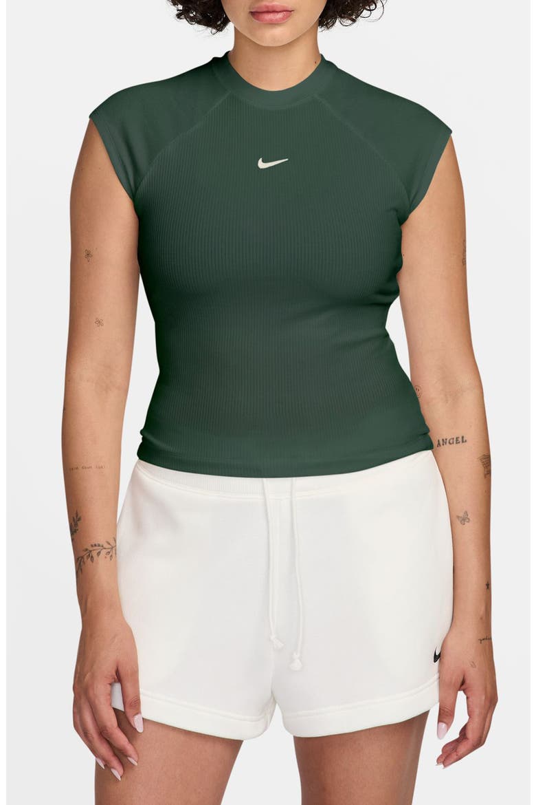 Chill Crop Rib T-Shirt, Main, color, FIR/ SAIL