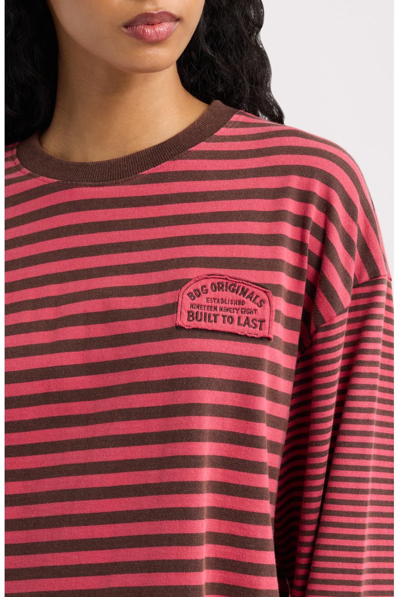 Mixed Stripe Long Sleeve T-Shirt, Alternate, color, RED