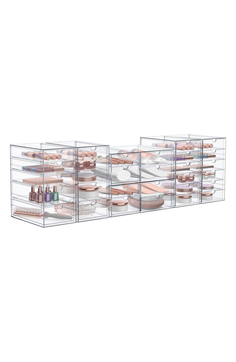 SORBUS 7-Drawer Acrylic Organizer, Main, color, Clear