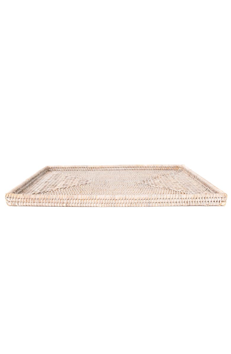 Artifacts Trading Company<sup>™</sup> Artifacts Rattan Rectangular Flat Tray, Alternate, color, White Wash