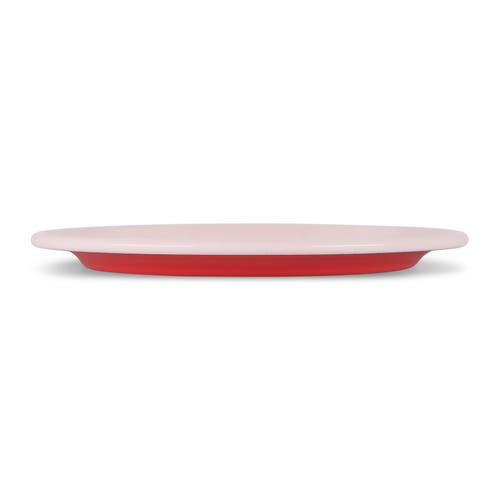 Elifle Two Tone Enamel Dinner Plate In Pink