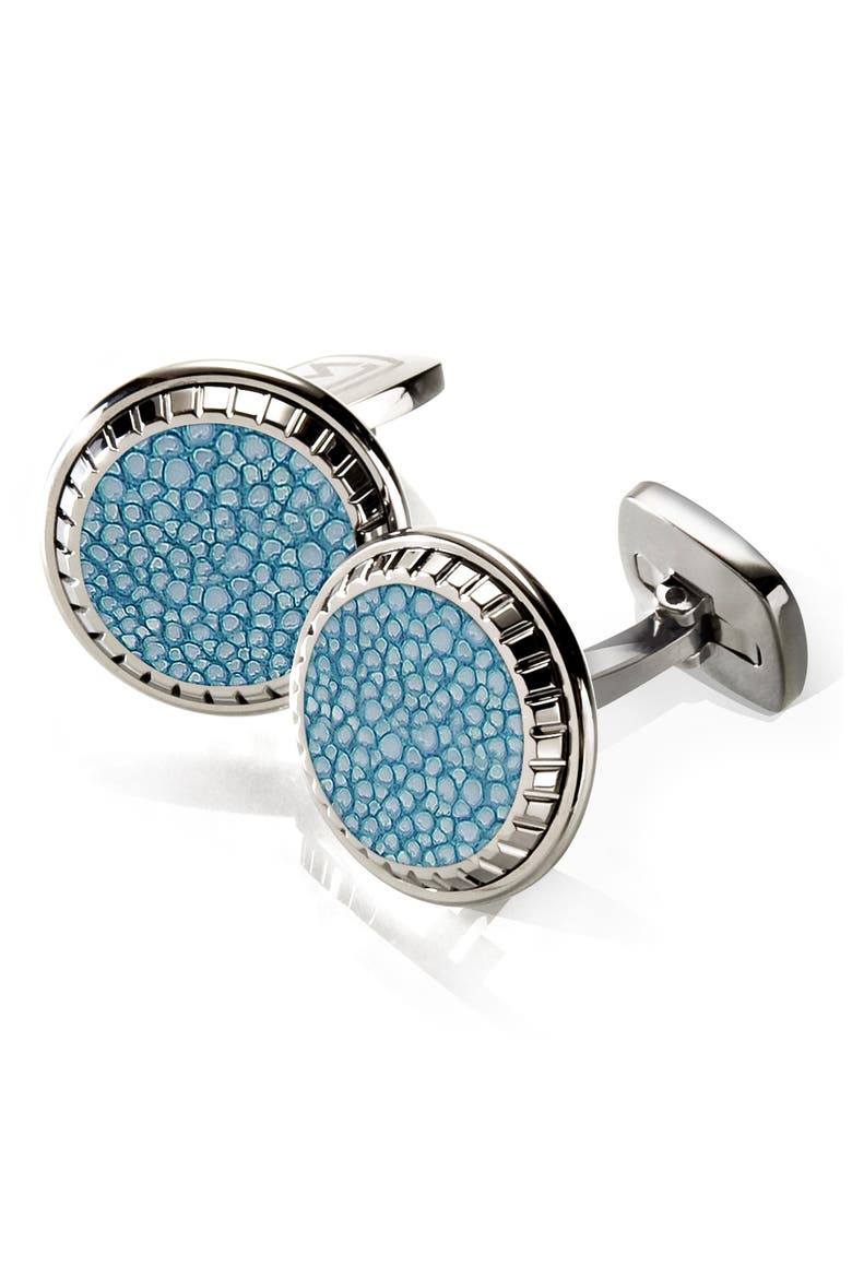 M-Clip Stingray Cuff Links, Main, color, BLUE