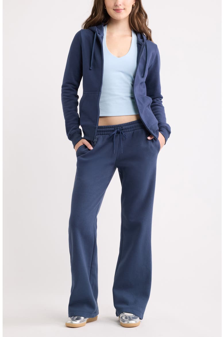 Slim Fit Zip Hoodie, Alternate, color, NAVY INDIGO