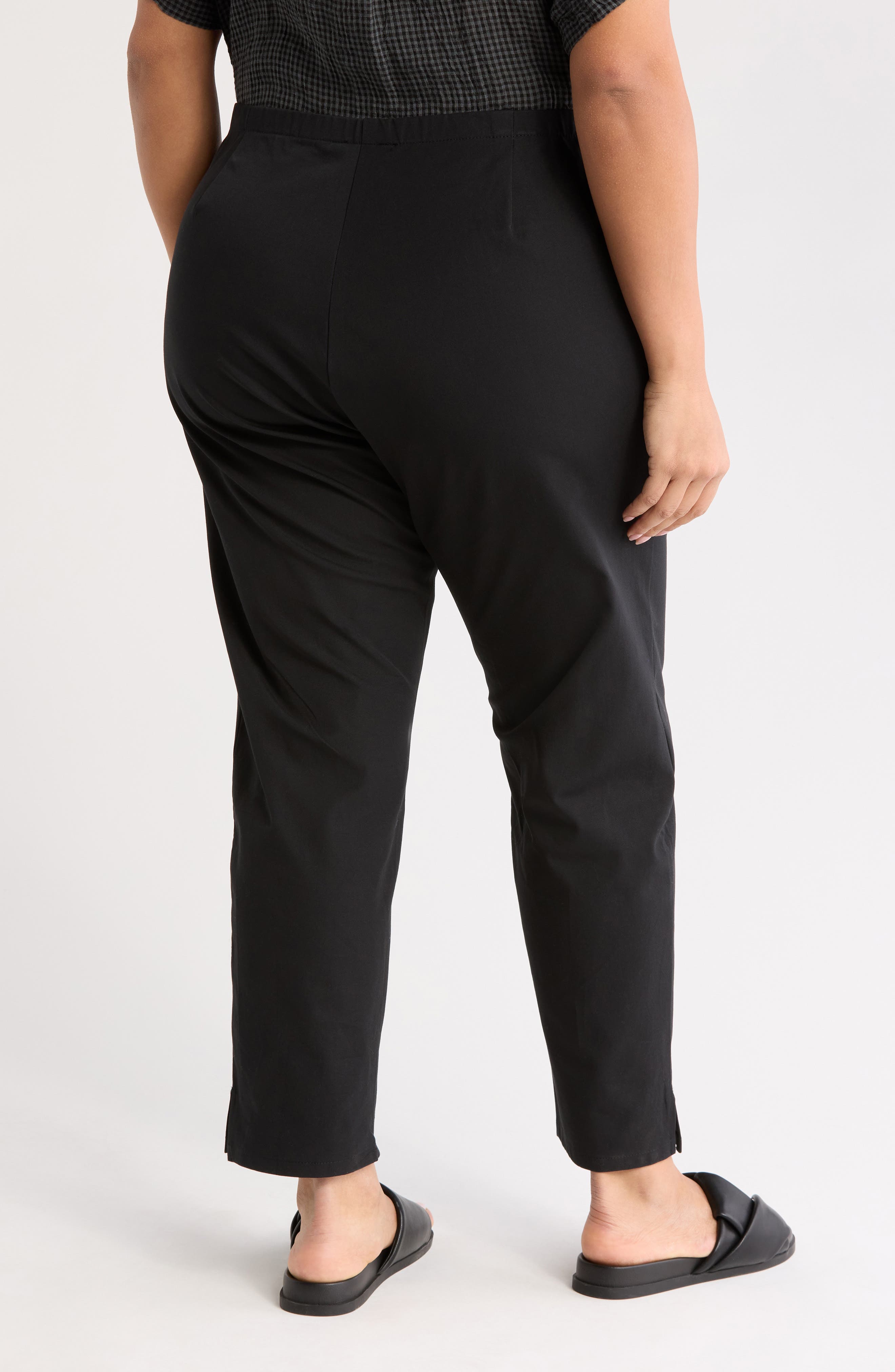 EILEEN FISHER Womens White Pocketed Pull-on Ankle Heather Pants