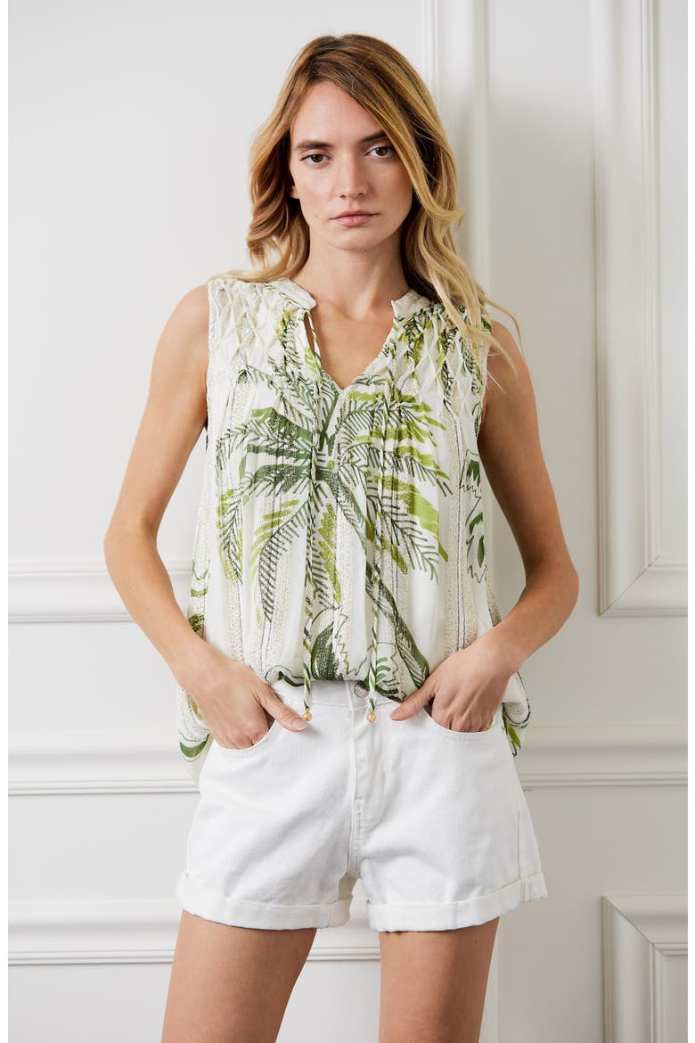 Palmira Sleeveless Top, Alternate, color, CREAM