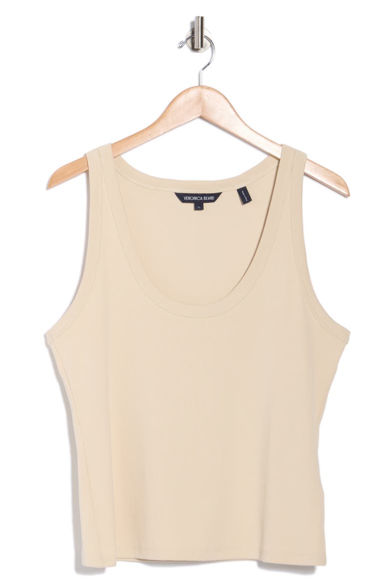 Birke Scoop Neck Stretch Cotton Tank, Main, color, LIMESTONE
