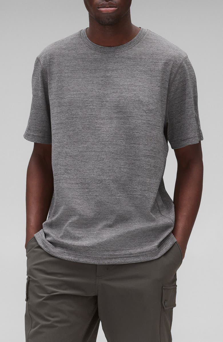 Reigning Champ Solotex<sup>®</sup> Mesh Tiebreak Performance T-Shirt, Main, color, Heather Carbon