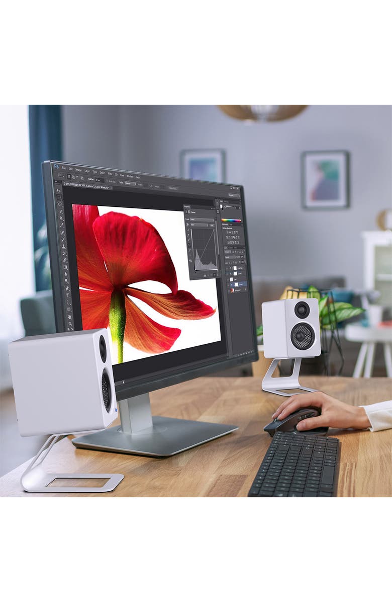 Kanto YU2 Powered Desktop Speakers - Pair, Alternate, color, Matte White