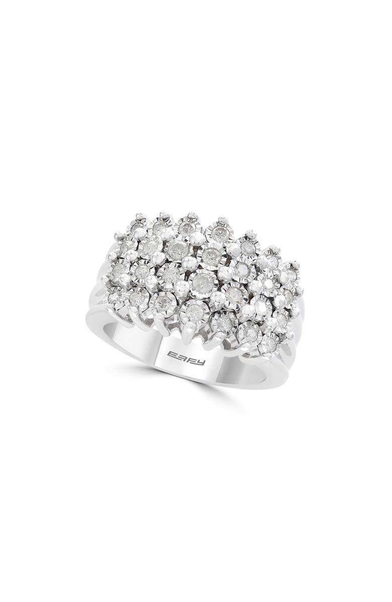 EFFY Sterling Silver Round Cut Diamond 4 Row Ring - 0.49ct., Main, color,