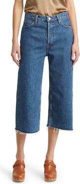 FRAME High Waist Raw Hem Capri Jeans