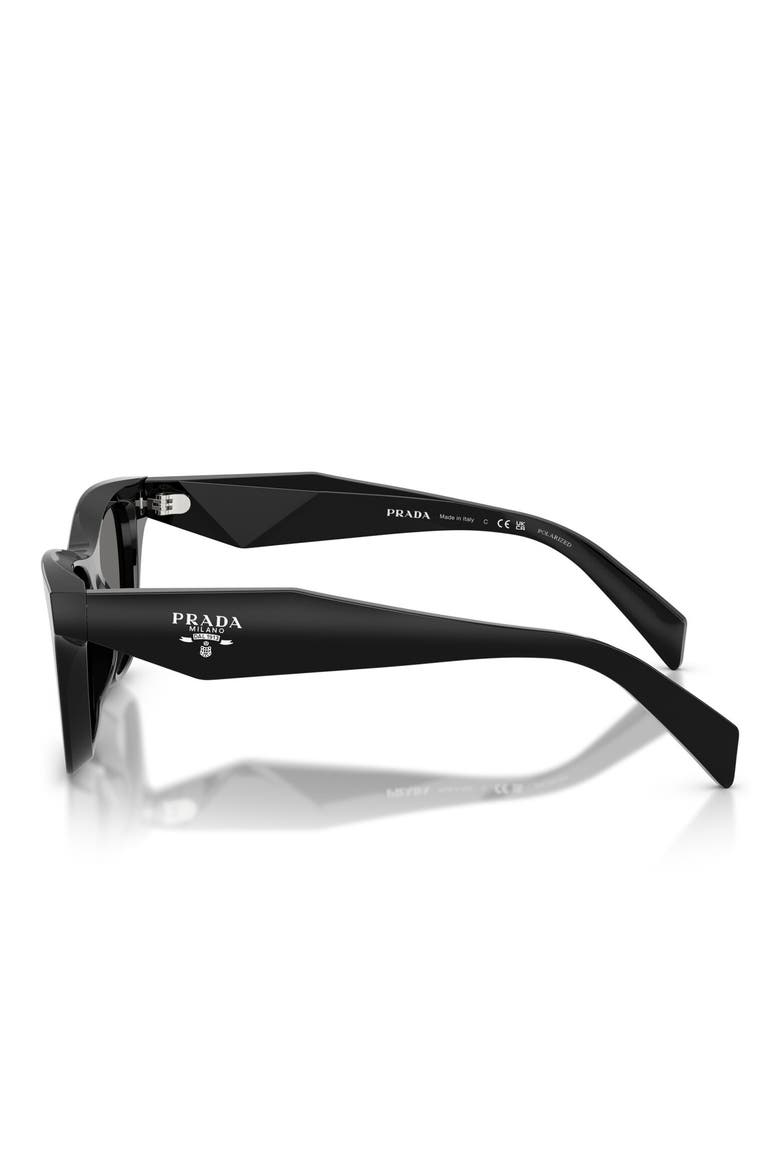 52mm Polarized Butterfly Sunglasses, Alternate, color, BLACK / DARK GREY POLAR