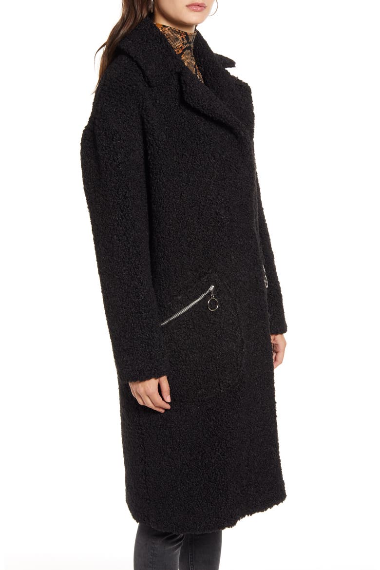 Cozy Teddy Bear Coat, Alternate, color, BLACK
