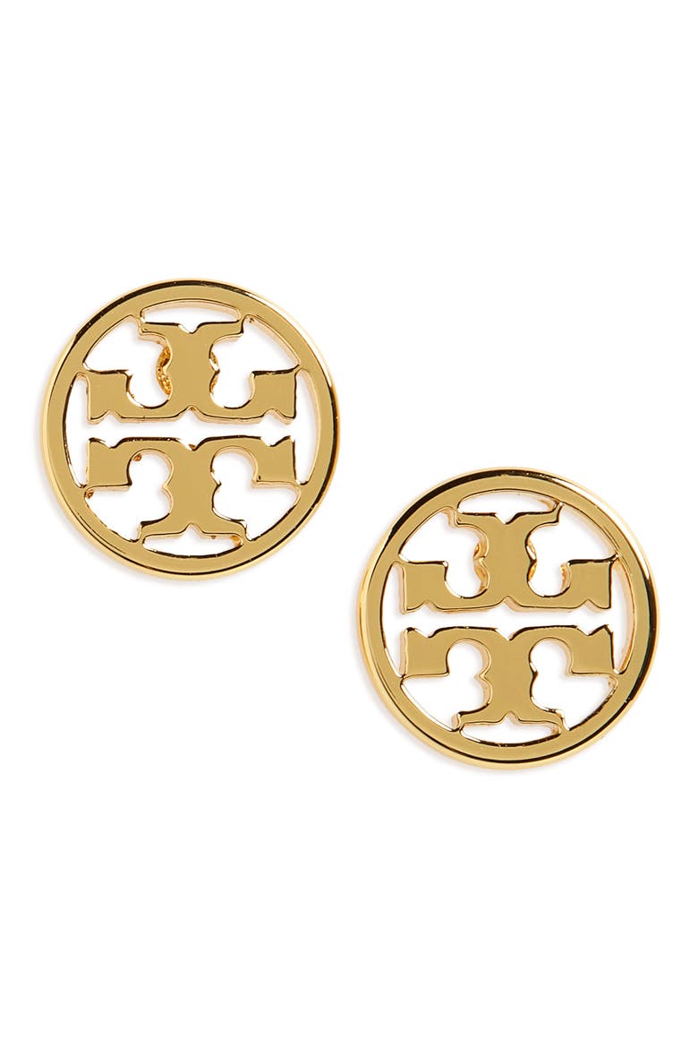 Icon Circle Stud Earrings, Main, color, TORY GOLD