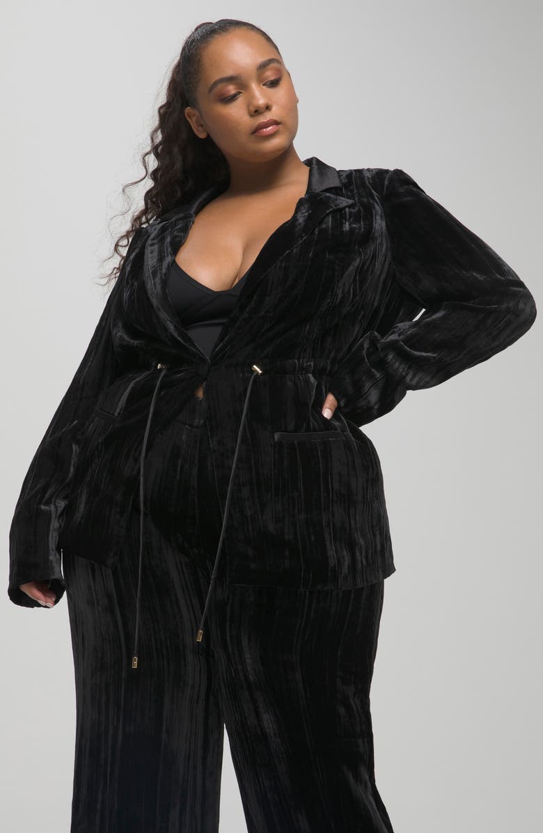 Good American Drawcord Waist Blazer, Alternate, color,