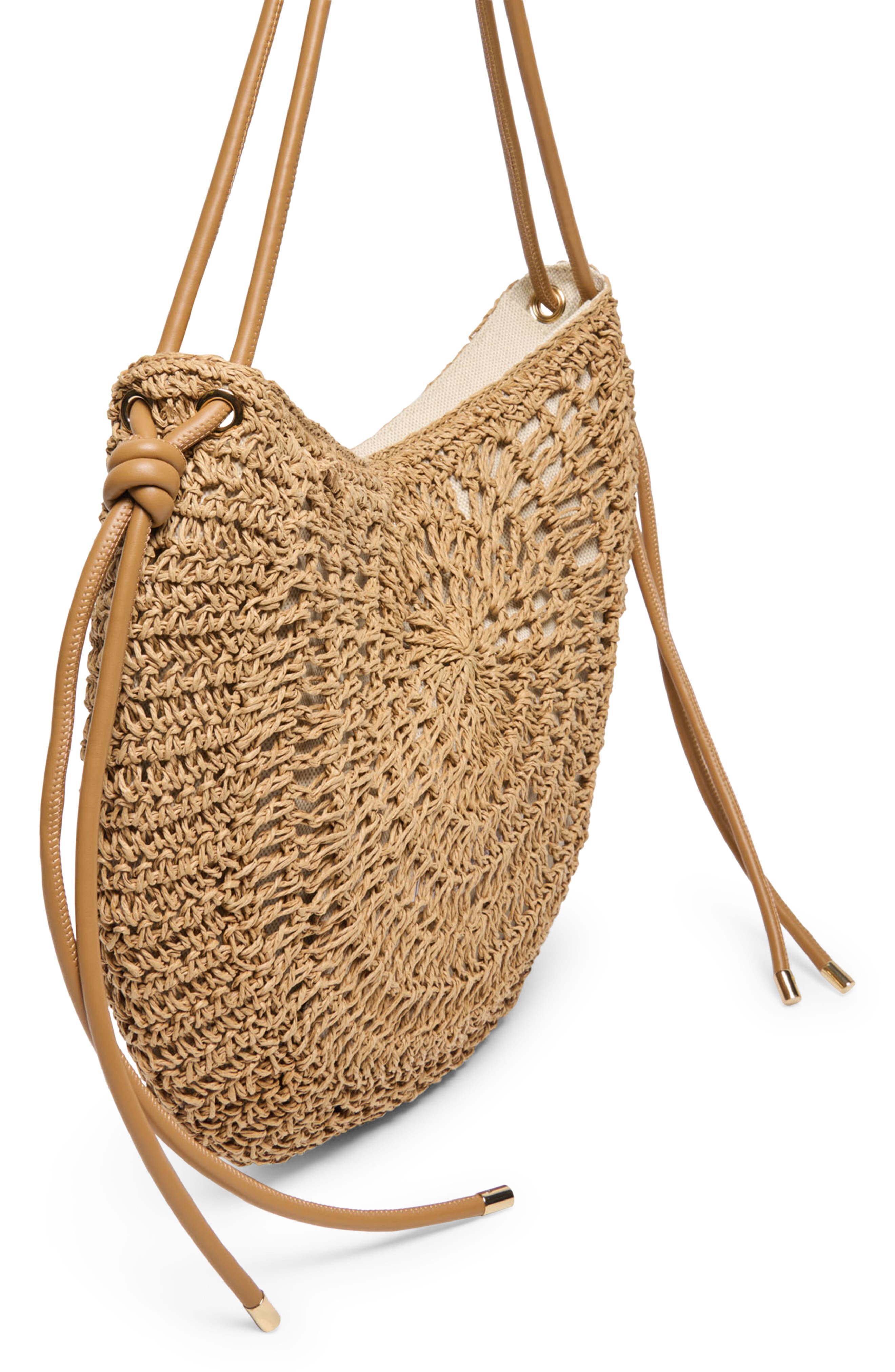 Dolce Vita Freya Raffia Shoulder Bag, Alternate, color, Natural