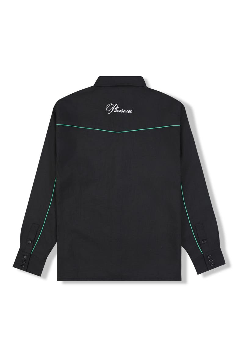Nylon Wester Snap-Up Shirt, Alternate, color, BLACK