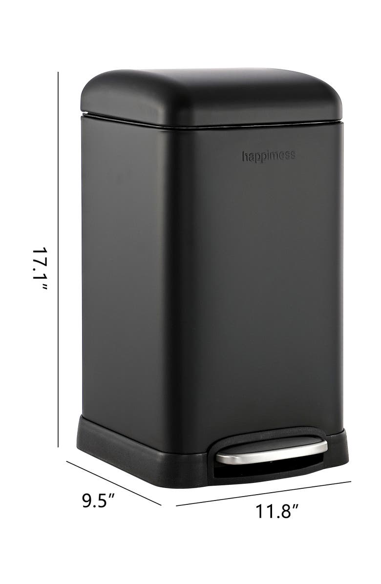 HAPPIMESS Betty Retro Mini 3.2-Gallon Step-Open Trash Can, Alternate, color, Midnight Black