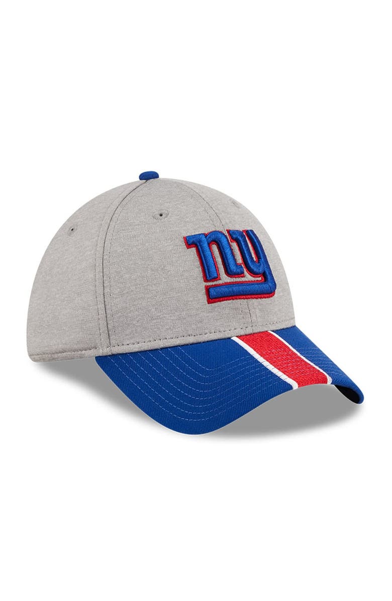 New Era Men's New Era Heather Gray/Royal New York Giants Striped 39THIRTY Flex Hat, Alternate, color, Heather Gray