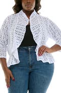 Nina Leonard Lace Three-Quarter Sleeve Bolero