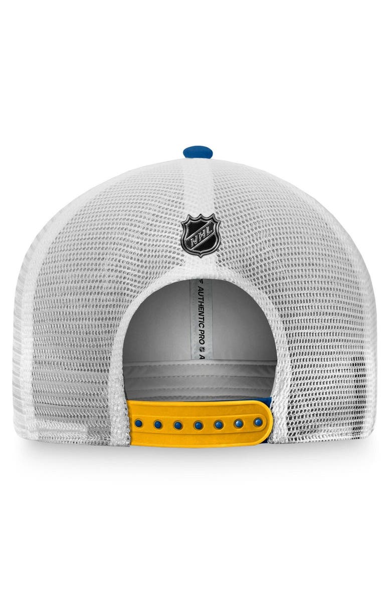 FANATICS Men's Fanatics Branded Blue/White St. Louis Blues Authentic Pro Trucker Snapback Hat, Alternate, color, Blue