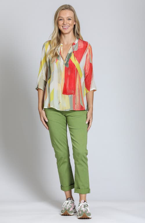 Apny Mid Rise Girlfriend Jeans In Turtle Green