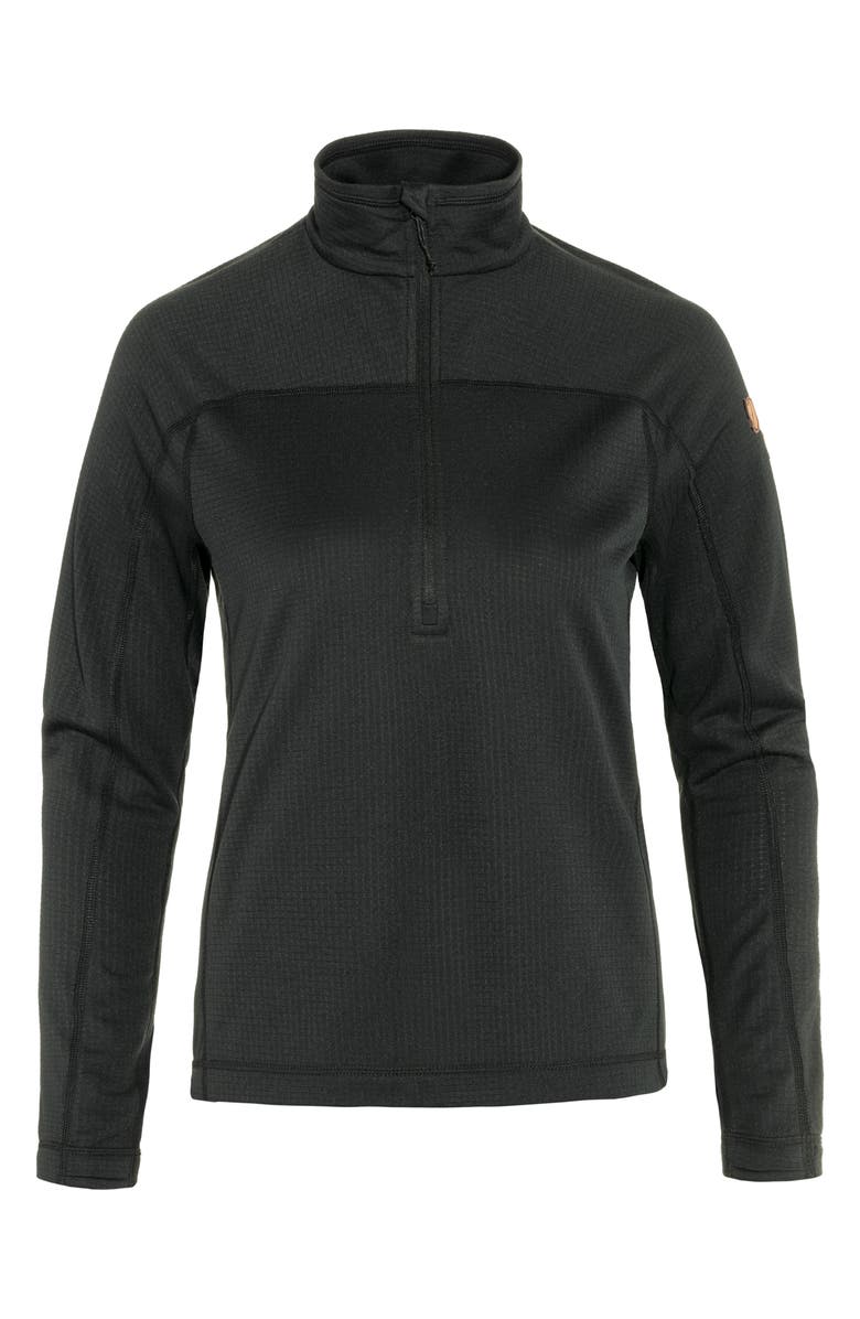 Fjällräven Abisko Lite Fleece Half Zip, Main, color, Black
