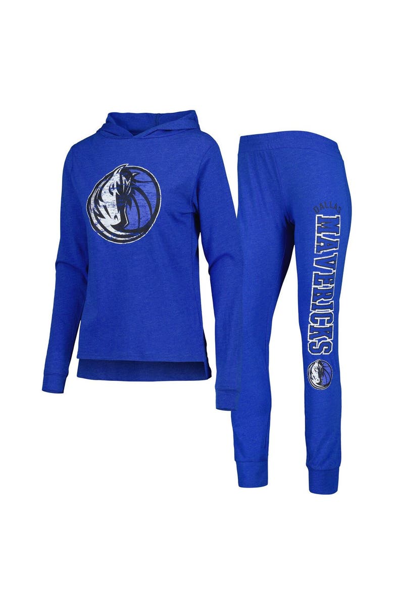 CONCEPTS SPORT Women's Concepts Sport Heather Blue Dallas Mavericks Team Hoodie & Pants Sleep Set, Main, color, 