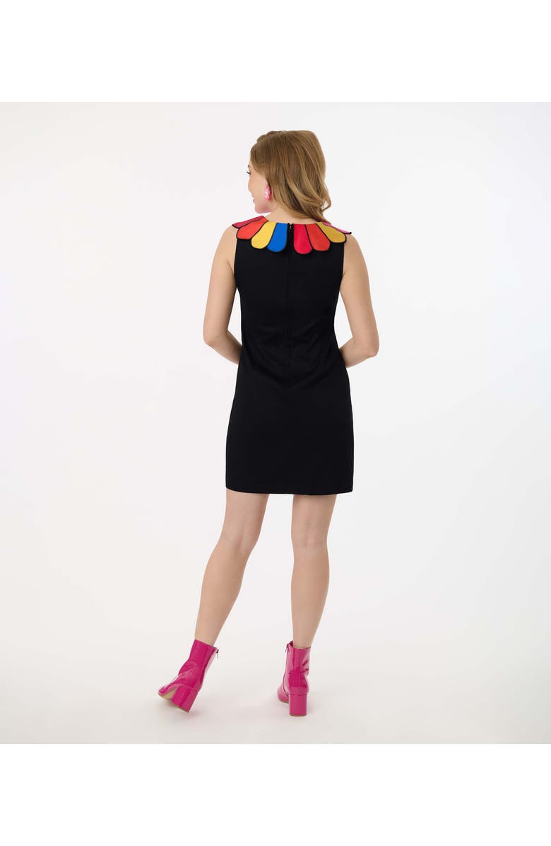 Smak Parlour Petal Collar Shift Dress, Alternate, color, Black W/Rainbow Collar