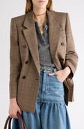 Chloé Check Double Breasted Wool Blazer