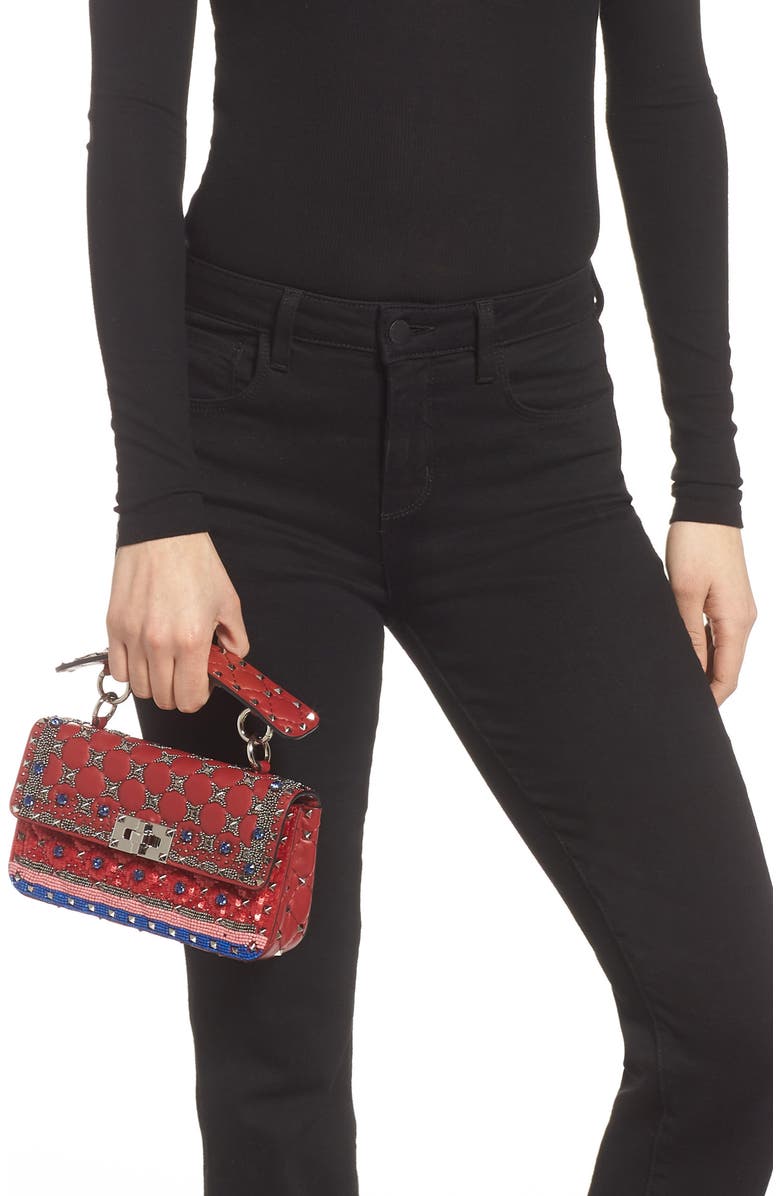 Valentino Garavani Small Spike It Leather Shoulder Bag, Alternate, color,