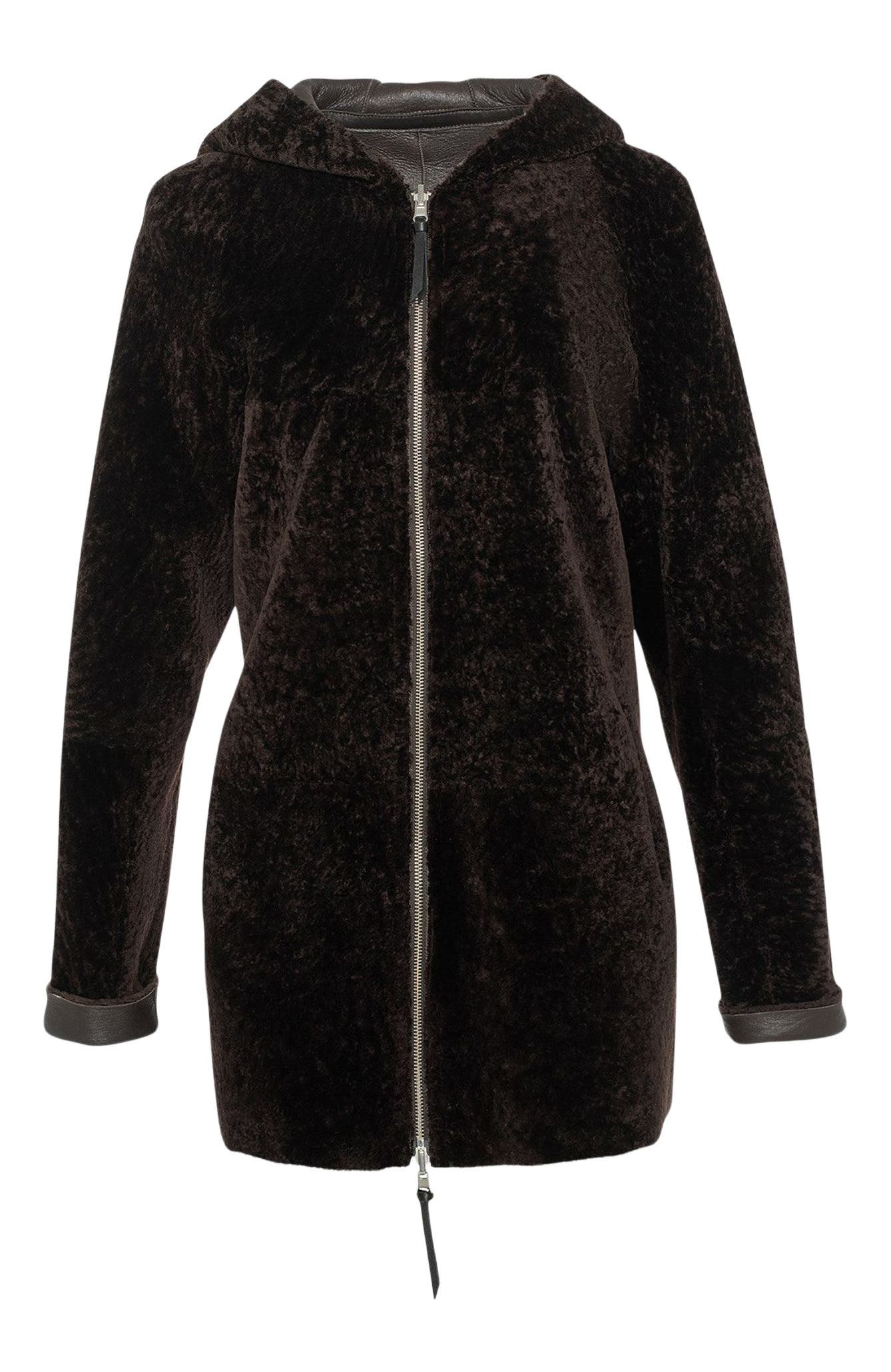 Reversible Textured Genuine Shearling Parka - image 4