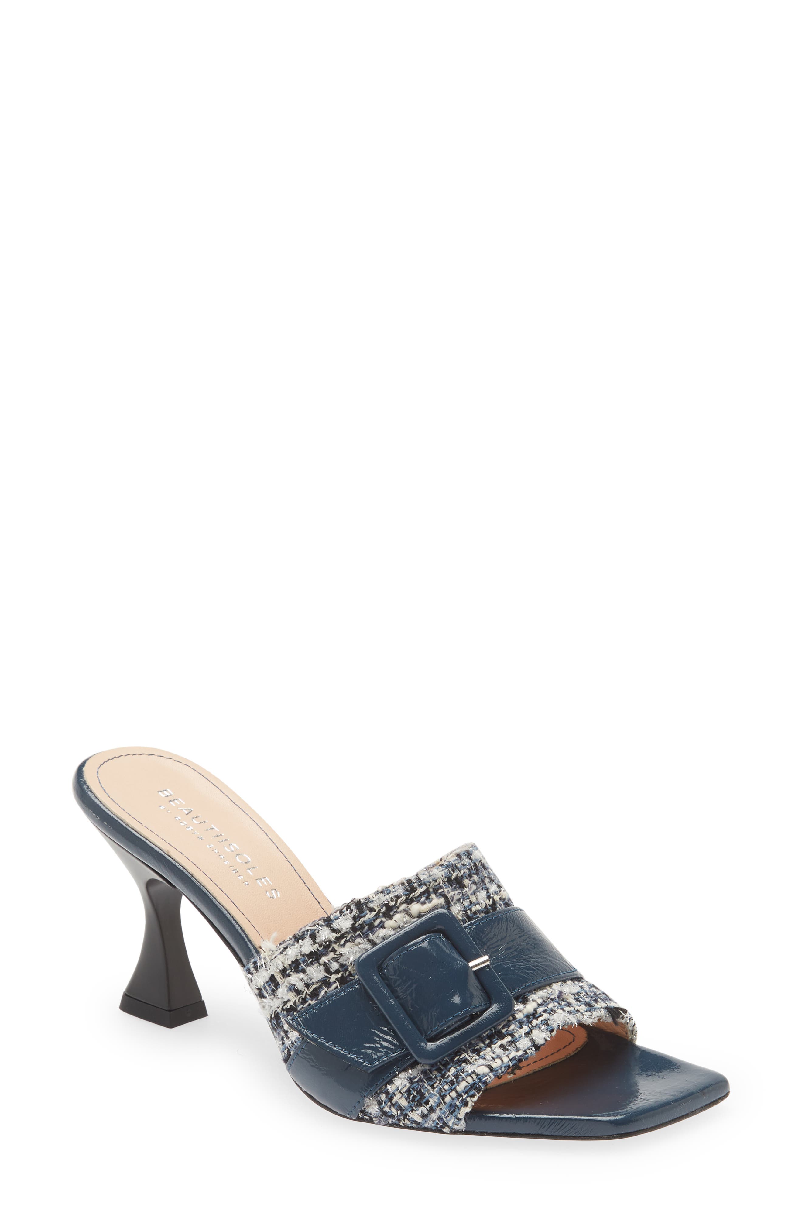 Lucia Sandal, Main, color, NAVY TEXTURE FABRIC LEATHER