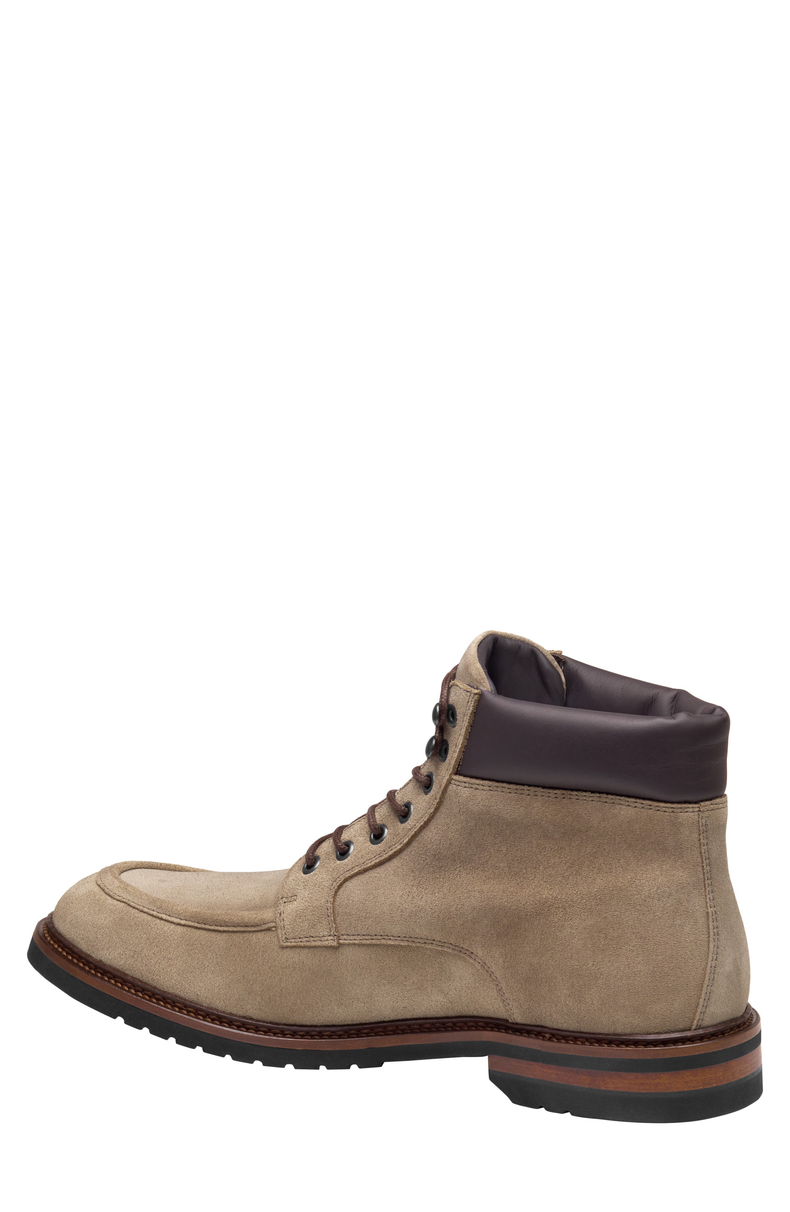 Hartford Moc Toe Boot, Alternate, color, DARK TAUPE ITALIAN SUEDE
