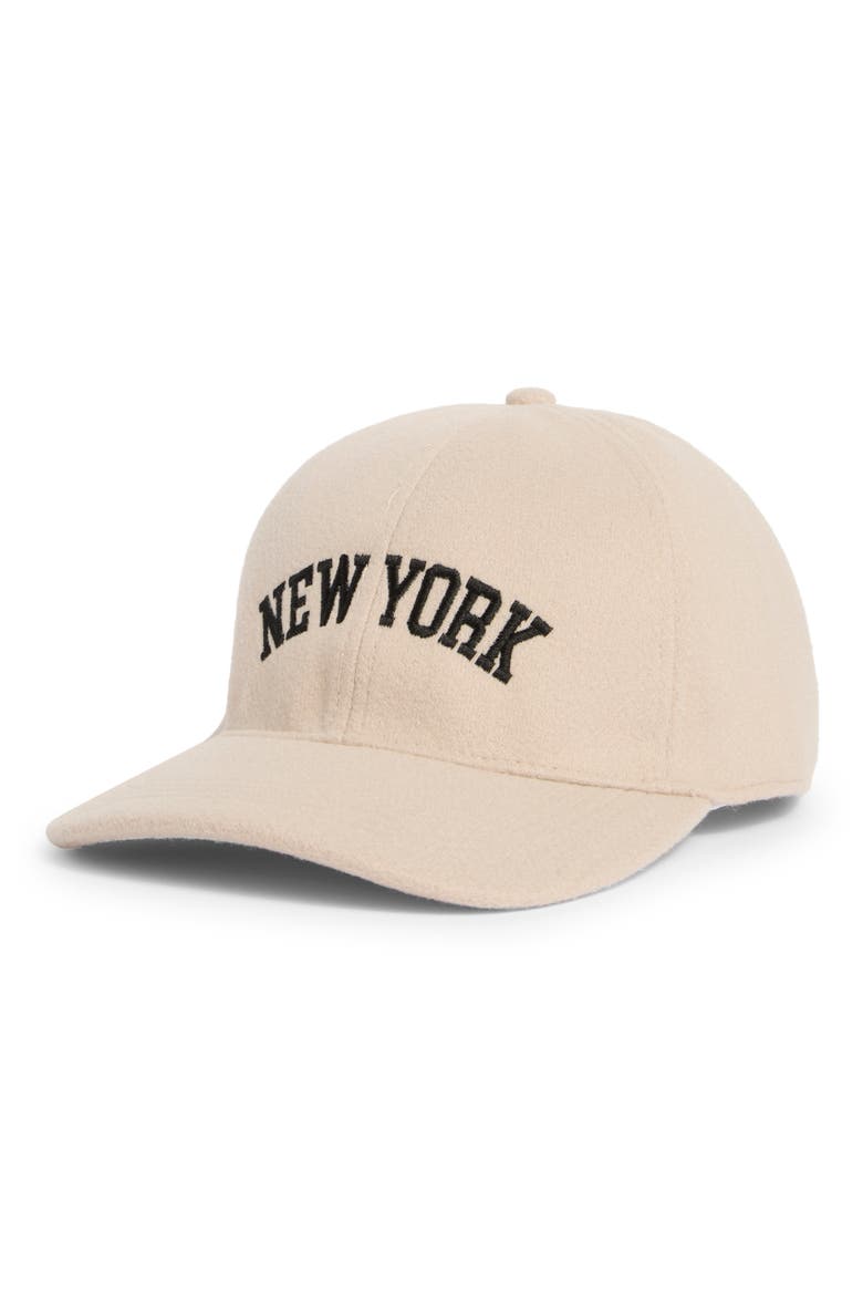 New York Felt Dad Adjustable Baseball Cap, Main, color, BEIGE